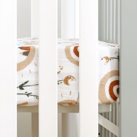 GRSSDER Soft Muslin Crib Sheet 1 Pack, 100% Cotton Crib Sheets for Boys and Girls, Fit Standard Crib Mattresses 52" x 28" Safe and Snug, Stylish Cute Rainbow Print