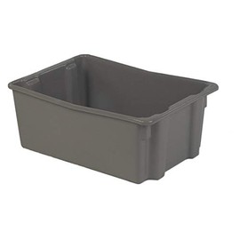 Stack and Nest Bin, 26-1/8 in L, Gray