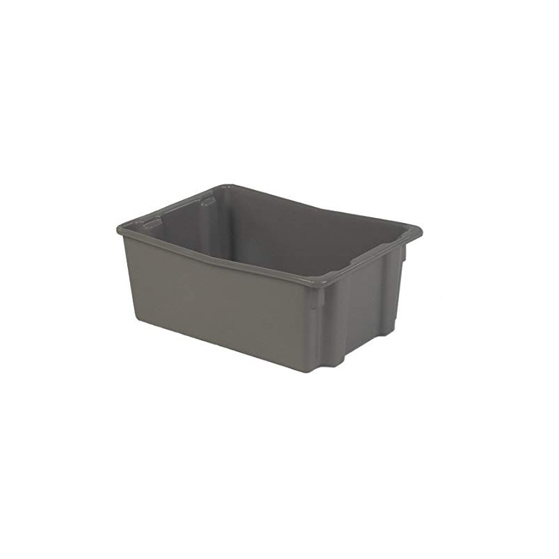 Stack and Nest Bin, 26-1/8 in L, Gray