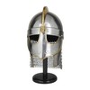 Deco 79 Metal Medieval Knight Crusader Helmet with Black Wood