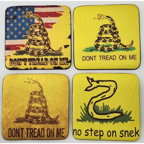 Unbranded Gadsden Flag Sublimated Coasters Set of 4