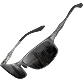 DUCO gafas de sol polarizadas para hombres para la conducción de pesca y deportes al aire libre con marco de metal Protección UV400 8201 (gris)