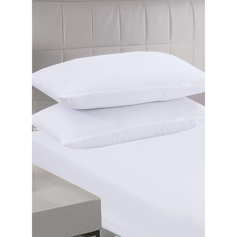 Linen Home White Pillowcases 2 Pack, Easy Care Soft Brushed