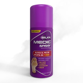 Silka Medic Spray Antimicótico Alivia el pie de atleta en 7 días, elimina ardor, comezón, sudoración y mal olor,Quita hongos en los pies con...       