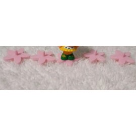 Unbranded 5 Charmkins Flower Shaped Pink Stands