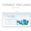 Paper-Media Christmas Envelopes with Window Blue Christmas Gifts DIN Long