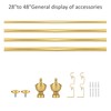 eTeckram 5/8" Double Curtain Rod with Royale Finials,Gold,28‘’-48‘’
