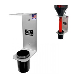 Pit Posse PP3364 Aluminum Oil Funnel Holder Storage Rack - Enclosed Trailer Garage Shop -Made in USA- Wall Mount Fluid Drain Funnel Caddy Hanger Automotive Organizer Removable Spill Free Universal Fit