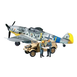 TAMIYA 25204 1:48 German BF109 G-6 & Kübelwagen 82 Model Kit, Plastic Kit, Assembly Kit, Detailed Replica