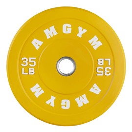 AMGYM Color Olympic Bumper Plate, Weights Plates, Bumper Weight Plate, Steel Insert, Strength Training(35lb Pair)