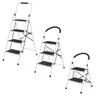 LivingSURE 3 Step Ladder Stool Combo with Handgrip, Anti-Slip Folding