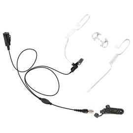 Arrowmax ASK8510C-HR6M-M17 2-Wire Kit – Commercial-Grade Braided Fiber Cable Earpiece with Lapel Mic, Compatible with Motorola R7 MXP600 ION Series – Featuring Public Safety Tactical Quick Release