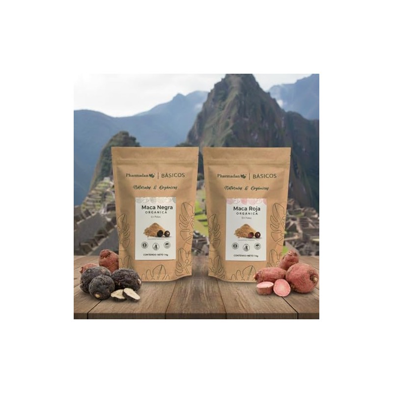 Maca Negra Orgánica Peruana 100 Pura, Maca Roja Orgánica Peruana
