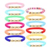 12Pcs Colorful Friendship Bracelet Kids, Cute Elasticity Colorful Bracelet for Girls, Sweet Party Bag Fillers for Kids, Girls Party Bag Fillers Summer Accessories for Kids, Daily Styling Beach Outfits