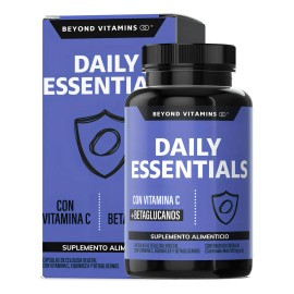 Daily Essentials Con Vitamina C Capsulas Y Betaglucanos  Raz De Jengibre, Ajo, Organo (Aceite de Oregano), Zinc Y Vitamina D3  Vitaminas Mujer Hombre 