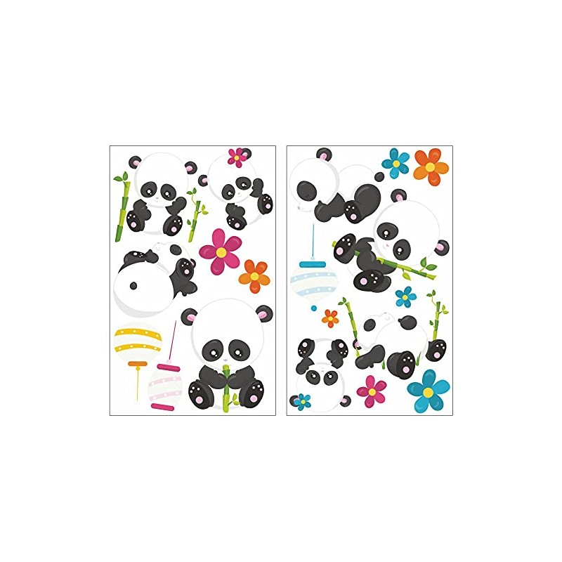 19 Piece Cute Pandas Panda Wall Tattoo Set for Child's