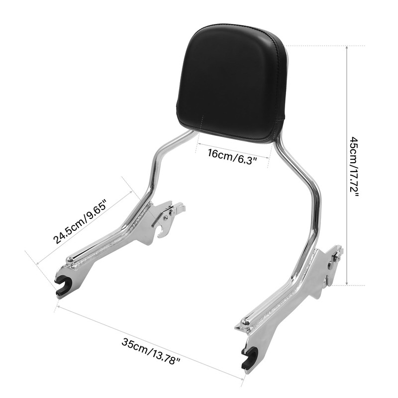 TCMT Standard Sissy Bar Upright Backrest Fit For Harley Fat