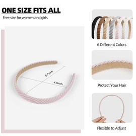 WOVOWOVO Headbands for Women Non Slip 6 PCS Trendy Headband for Women's Hair Knitted Thin Head bands for Girls Comfortable Hairbands Hair Accessories