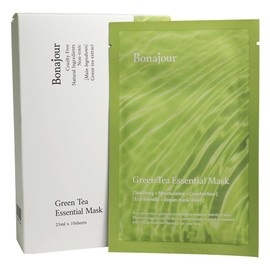 BONAJOUR Mascarilla Facial Hidratante Vegana De Té Verde (10 Hojas)