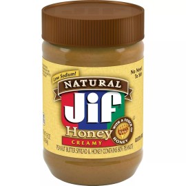 Jif Natural Creamy Peanut Butter Spread and Honey 16 Ounces Contains 80% Peanuts