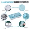 Stainless Steel Snack Box, 7.87x4.13x1.57in 2 Compartment Snack Containers with