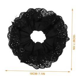 TOVINANNA 2pcs Large Ponytail Holders Double Lace Hair Ties for Women Girls Secure Comfortable Hair Bands for Braiding Everyday Styling