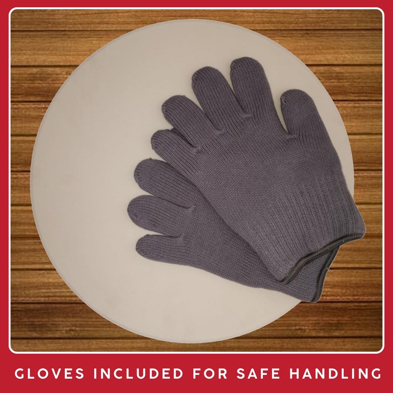 Maverick Pizza Stone with Gloves for Grill Oven 15 Inch