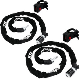 Five Oceans Bike Chain Lock, 2-Pack Combination Anti Theft Bike Locks Heavy Duty, Security Resettable Bicycle Chain Lock with Mounting Bracket, 4 Feet Long for Bike, Motorcycle, Bicycle, FO3958-M2