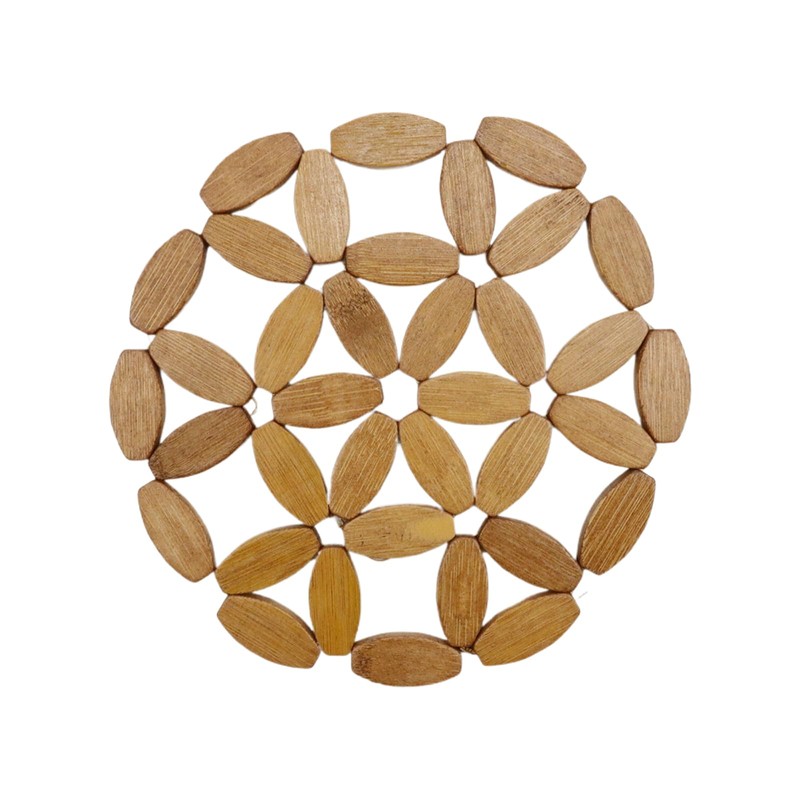 Semetall Wooden Trivets,6pcs Natural Bamboo Trivet Mat,8" Kitchen Wood Hot