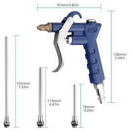 AUTOUTLET 1Pcs Air Gun with 3 Pcs Air Tubes and Rings, Blow Gun Kit with Air Intake Knob, Suitable for Cleaning, Aerating, Automotive, etc