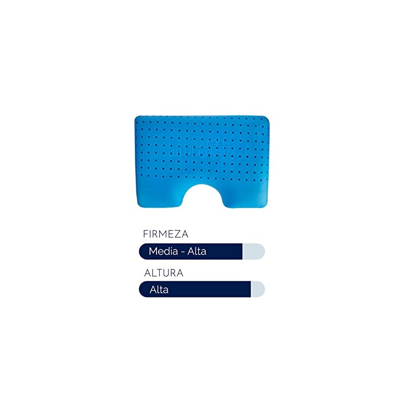 Almohada Cervical Cooling Gel Memory Foam Ortopédica con Curvatura Almohada