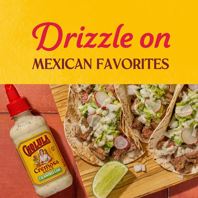 Cholula Cremosa Sauce, Cilantro Lime, Mild Heat, Creamy Squeezable Topping
