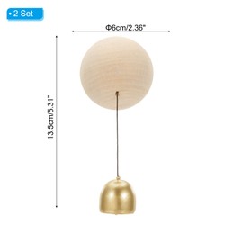 PATIKIL 2 Set Shopkeepers Bell, Wood Door Chime Hanging Magnetic Door Bell Jingle Bells Animal Metal Doorbell with Self-Adhesive for Door Opening Business When Entering Decoration,Ball