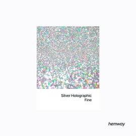 Hemway Polyurethane & Epoxy Resin Glitter 100g / 3.5oz Metallic Crystal Flake Additive for Flooring Jewelry Tumblers Glass Pigment - Fine (1/64" 0.015" 0.4mm) - Silver Holographic