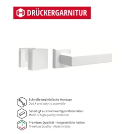 Gedotec Push 1317 Aluminium Door Handle Room Door Fitting White Button Handle PZ Profile Cylinder Door Handle Antique Vintage 1 Design Knob Set Including Mounting Material
