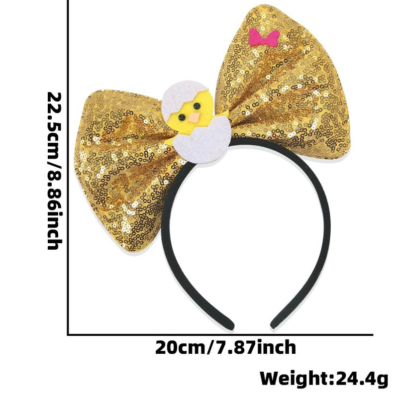 Easter Bow Headbands Sparkly Bowknot Headbands Chick Hair Accessories for