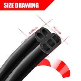 FengleAuto 52.5Ft Car Door Seal Strip Double Layer Universal Self Adhesive Auto Door Seal Strip Soundproofing Weather Stripping for Car Door Tailgate