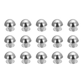 uxcell 15 Pcs Round Studs Rivets, 10mm Metal Spikes and Studs Decoration Screw Back Studs for Leather Bags Belt Clothes Shoes Purse Supplies DIY Craft Making, Silver