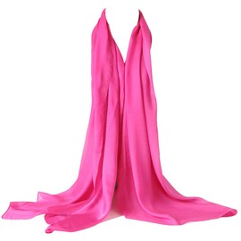 Bellonesc Silk Scarf 100% silk Long Lightweight Sunscreen Shawls for Women (light rose)