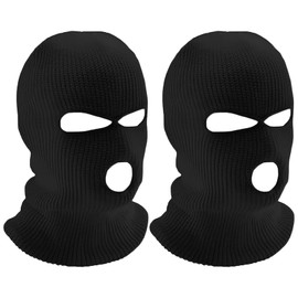 Pddenality 2 Pcs Balaclava, Ski Mask Balaclavas for Men, Black Mask Motorcycle Motorbike Unisex, Ski Masks for Men for Outdoor Sports Fishing Skiing Motorcycle Cycling Car Headrest Covers (Black)