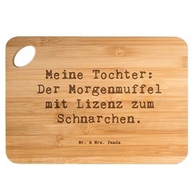Mr. & Mrs. Panda Bamboo Chopping Board with German Text Daughter Morgenmuffel Gift, Family Characteristics, Breakfast Board, Wooden Board, Love,