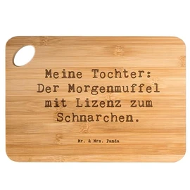 Mr. & Mrs. Panda Bamboo Chopping Board with German Text Daughter Morgenmuffel Gift, Family Characteristics, Breakfast Board, Wooden Board, Love,