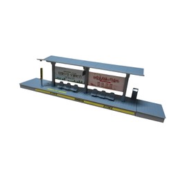 SM SunniMix 1/64 Scale Bus Waiting Stop Miniature Building Model Movie Props 3D Puzzles Scene Accessory for Model Railway Diorama Scene