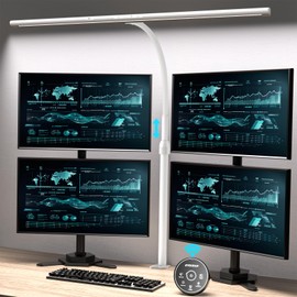 Desk Lamp, 31.5" Desk Light for Home Office, Brightest 24W, Gesture Sensor & Remote Control, Dimmable & Color Temperature, Monitor Light Bar with Telescopic Rod, Height Adjustable