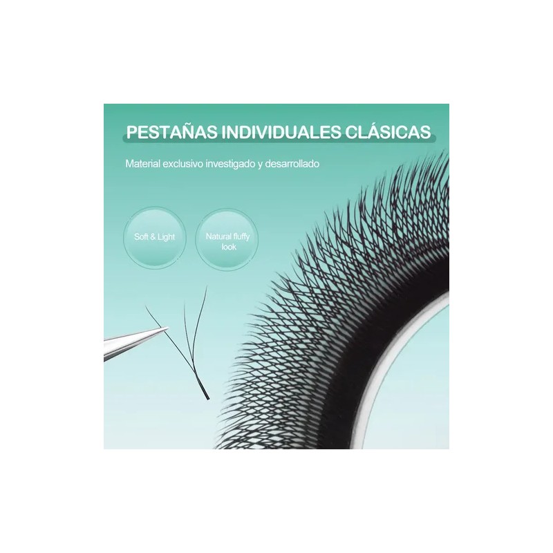 Extensiones De Pestañas 3D In W, 8–15 mm, Naturales y