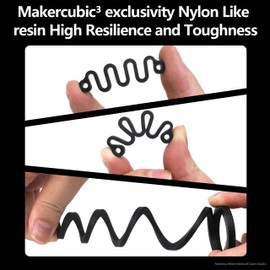 Makercubic³ 3D Printer Resin Nylon-Like Strong and Precise High-Resolution,Nylon-Like Resins Which is Wear-Resistant and High-Precision for LCD/MSLA/DLP Prtiner (PA-Like 1kg, Grey)