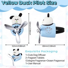 Tallew Car Air Freshener Cute Diffuser Rotating Propeller Outlet Vent Fresheners Automotive Air Fresheners Aromatherapy Ornament Car Accessories(Dog,1 Pc)