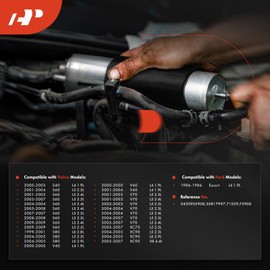 A-Premium Fuel Filter Compatible with Volvo XC90 2004-2007, S60 2001-2008, S80 1999-2001 2004-2005, V40 2000-2004, V70 2001-2007, S40 2000-2003 & Ford Escort 1986, 1.9L 2.3L 2.4L 2.5L 2.8L 2.9L 4.4L