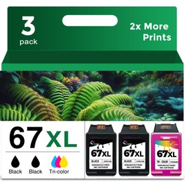 67xl Ink Cartridges Black/Color Combo Pack Replacement for HP Ink 67 67xl Printer Ink use for 2700 2700e 2752 2752e 2742e 2755e 4100 4100e 4152e 4155e 6000 6055e 6400 6458 6458e 6455e Printer(3 Pack)