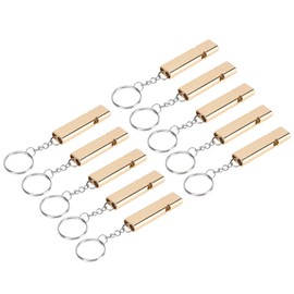 10 Piece Emergency Whistle, Golden Mini Safety Whistle for Hiking, Pet Train and , Loudest Outdoor Survival Whistle with Keyring for Men and Women